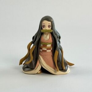 Demon Slayer Nezuko Kamado 3 Inch Mini Anime Figure Pink Kimono Bamboo Muzzle